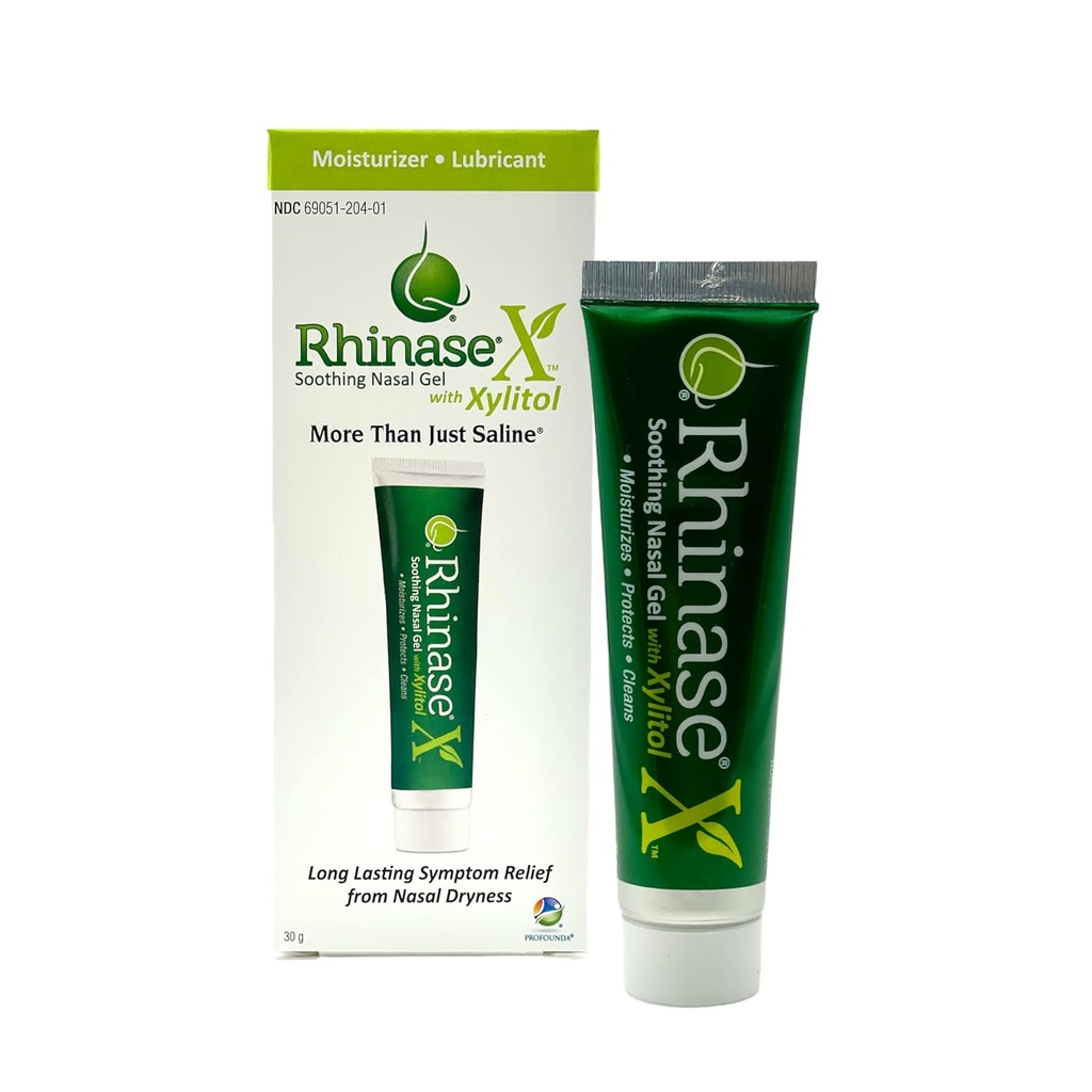Rhinase X Nasal Gel | Mindre Sneezing, Itchiness, Nasal drypp og kongestion | Mores enn bare saltvann | Nå med Xylitol | lang varig symtom relief fra Nasal tørrhet | (1 oz.)