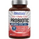 Probiotika 60 milliarder CFU 19 Strains for menn og kvinner, med 100 mg prebiotika, hyllestabil, 2-i-1 daglig omsorg probiotika, ikke-GMO, Digestive og immune helse, 60 Veggie kapsler