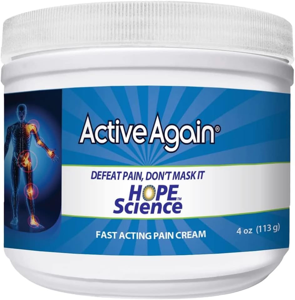 ACTIVE AGAIN Joint & Muscle Cream, 4oz | klinisk bevis for felles helse og mobilitet, Muskel, rygg, kne, skulder | Langsiktig Results | Doktor godkjent i USA