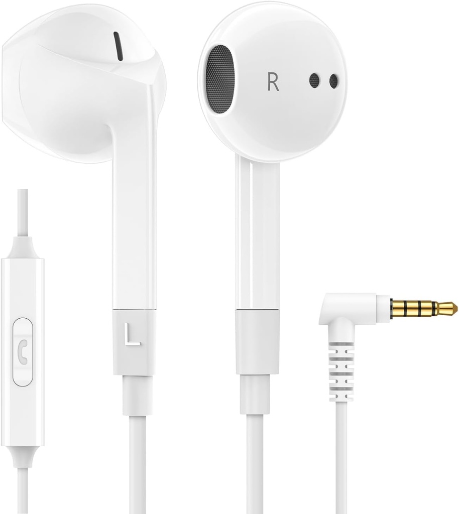 LUDOS FEROX Wired øredobber i øret hodetelefoner, 5 års garanti, øretelefoner med mikrofon, støyisolering Cornet for 3.5 mm Jack øre Buds for iPhone, Samsung, Datamaskin, bærbar datamaskin, barn, skolestudenter
