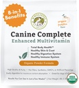 Wholistic Pet Organics Canine Complete - Hund Multivitamin pulver - 4 Lb - Daglige Hundevitaminer og kosttilskudd for hjemmelaget mat - Immunsystem, hud, Coat og generell helse - Små og store avler