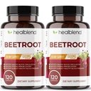 healblend Organic Nitric Oxid Beet Root Capsules 1300mg - Støtte immunsystem, Nitric Oxid Booster - 120 Count (2 Pack)