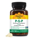 Country Life P-5-P-vitamin B6 – Biotilgjengelig Pyridoxal-5-fosfat Supplement for energi, nervesystem støtte og rød blodcellevekst – sertifisert glutenfri, vegansk, ikke-GMO – 100 kapsler