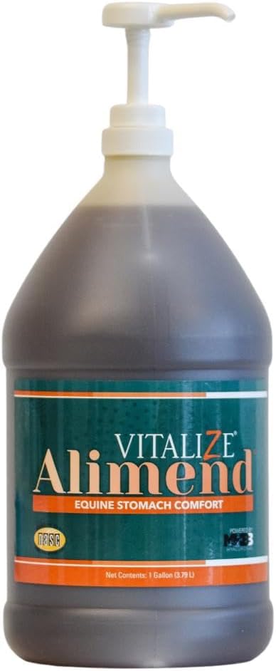 Vitalize Alimend - Hestegastrikken og Equine Ulcer støtteløsning, Probiotika og Digestive kosttilskudd Alternative, Hestevekt gevinst Supplement, 128 Fluid Ounce (3785ml)