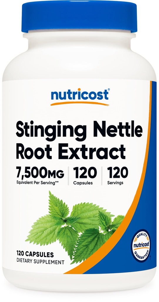 Nutricost Stinging Nettle Root Extract 7500mg Ekvivalent, 120 kapsler - Vegetarvennlig, ikke-GMO, Glutenfri