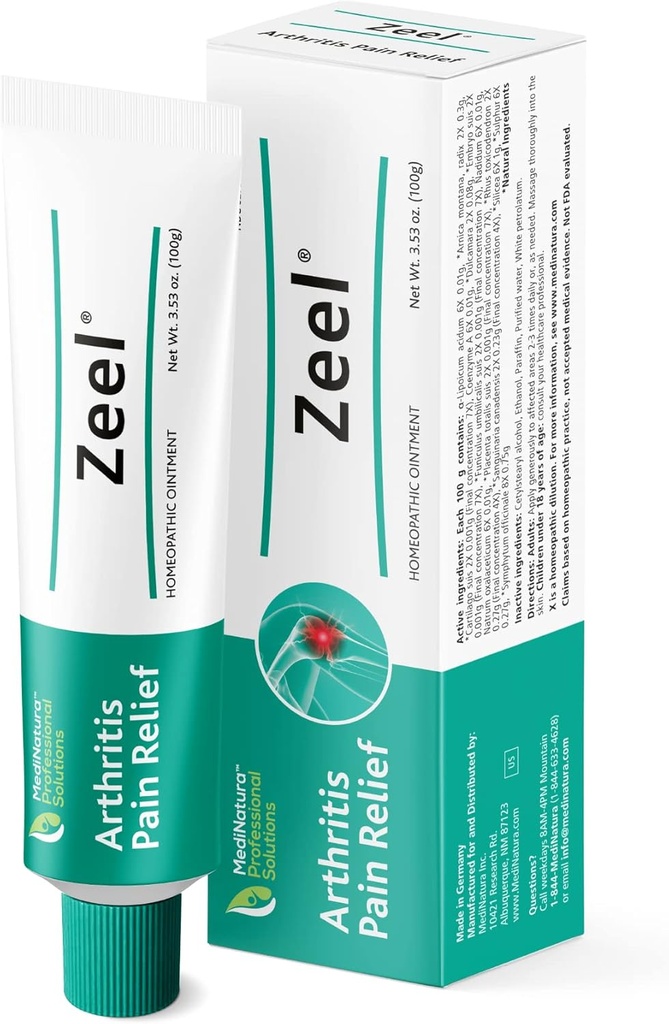 MediNatura Zeel Ointment for Joint Stiffness - Arnica + 14 aktive ingredienser - laget i Tyskland - 3.53 oz