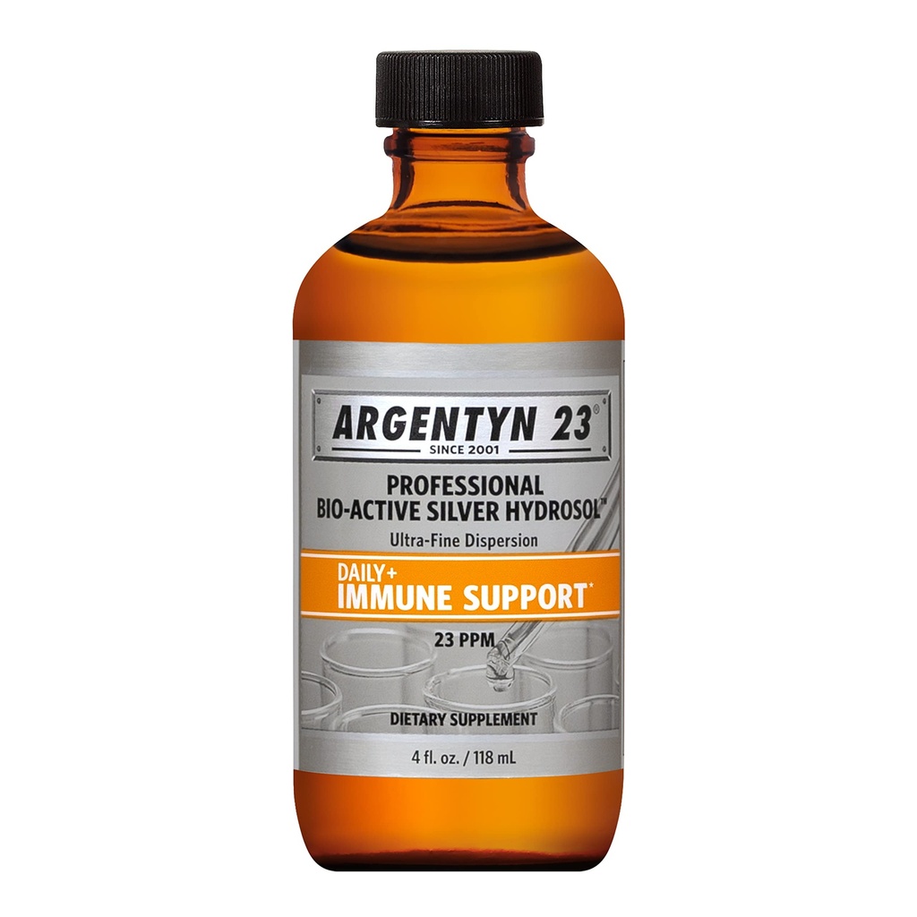 Argentyn 23 Profesjonell Bio-Active Silver Hydrosol for immunstøtte – Colloidal Silver, 23ppm, 4oz (118 ml) – Twist-Top