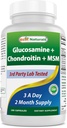 Best Naturals Glucosamine Chondroitin og MSM (Non-GMO) - Fremmer felles helse - 180 Antall