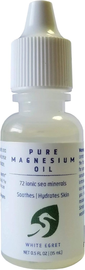 Hvit Egret ren magnesiumolje, 0,5 oz