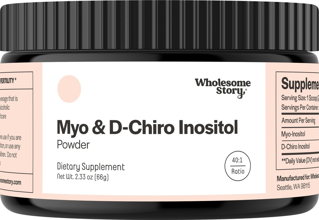 Myo-Inositol & D-Chiro Inositol Supplement pulver for kvinner Hormonal Balance & sunn ovarian funksjon støtte | Vitamin B8 | Flott alternativ til kapsler | 40:1 forholdet | 30 serveringer