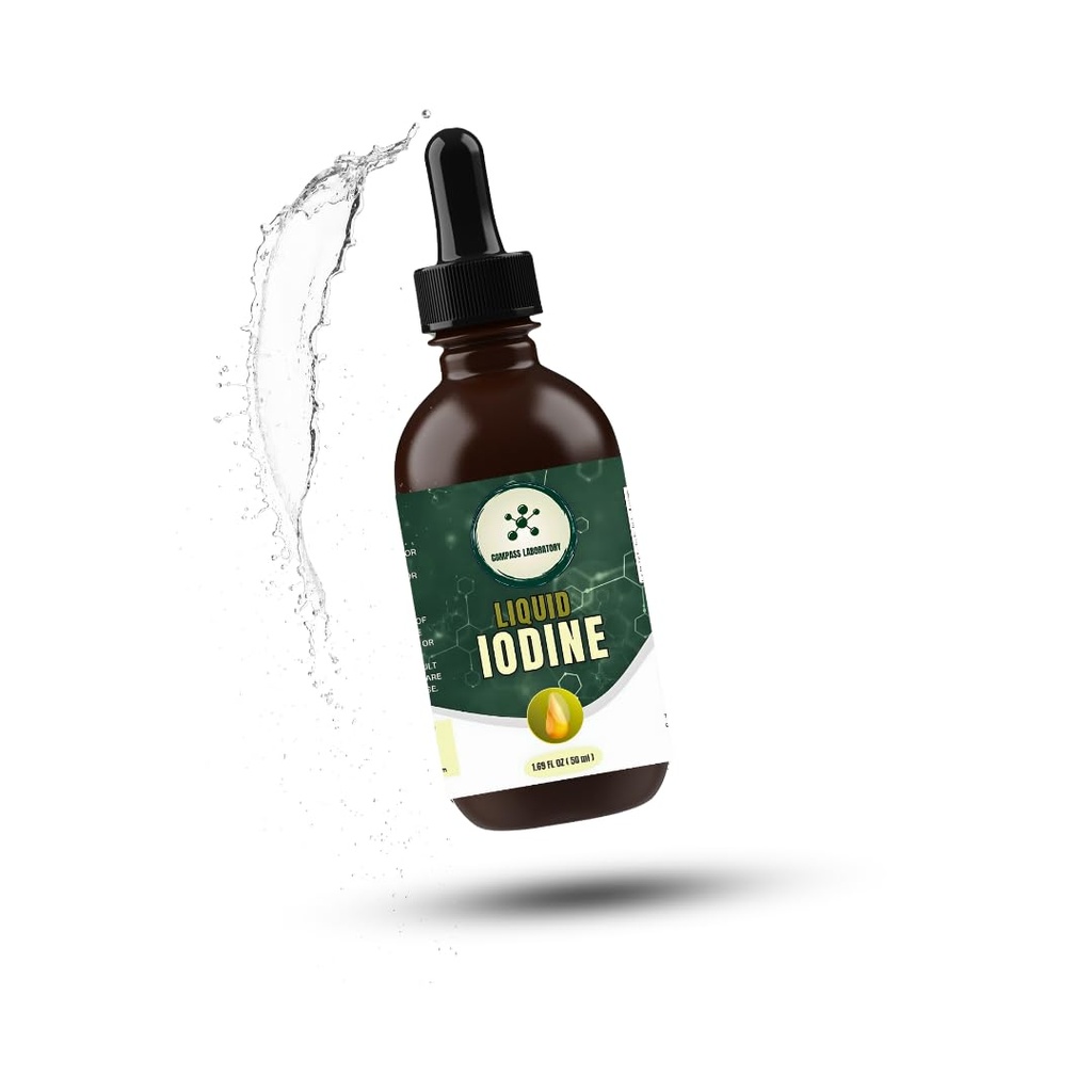 Compass Laboratory Iodin flytende | Klar og fargeløs flytende | 50ml - 250mcg/Serving