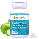 EZ Smelter Oppløselig Multivitamin uten jern, 18 Vitaminer og mineraler inkludert vitamin A, Biotin, vitamin B12, vitamin C, vitamin D3, sink og mer, sukkerfri, 1-måneders forsyning - 1 pakke