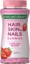 Naturens Bounty Vitamin Biotin Optimal Løsninger Hår, Hud og Nagler Gummies, 80 greve,.