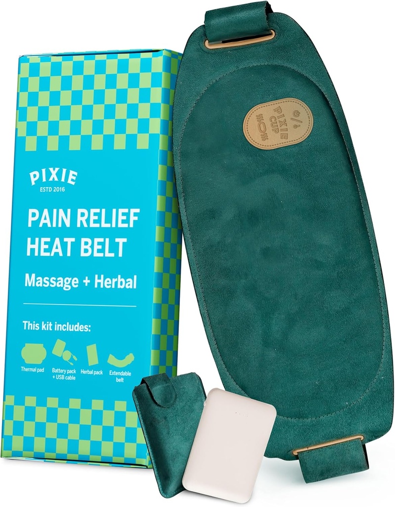 Pixie Periode Oppvarming Pad for cramps - Tynneste Wearable Oppvarming Pad - Umerkelig under klær - beste bærbare smerte lindring Belt enhet med varme på markedet - timer av menstruell smerte relief