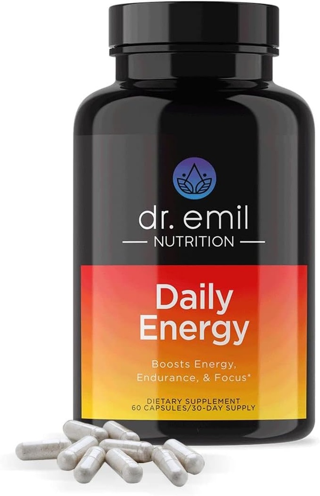 DR. EMIL NUTRITION Daily Energy Supplement - sukker gratis energi piller med 160mg koffein per servering - energi øker og fokus Supplement med Guarana ekstrakt, L-Taurin & L-Theanine