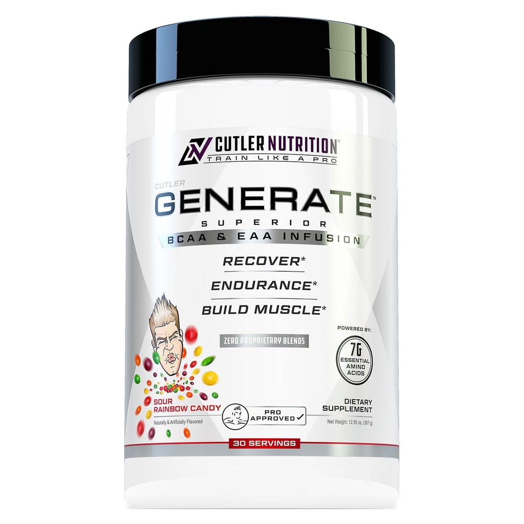 Cutler Nutrition Generer EAA og BCAA pulver: Beste grened kjede Aminosyrer Supplement med essensielle Aminosyrer, 5g BCAA, 2g EAAs for Lean Muscle Mass
