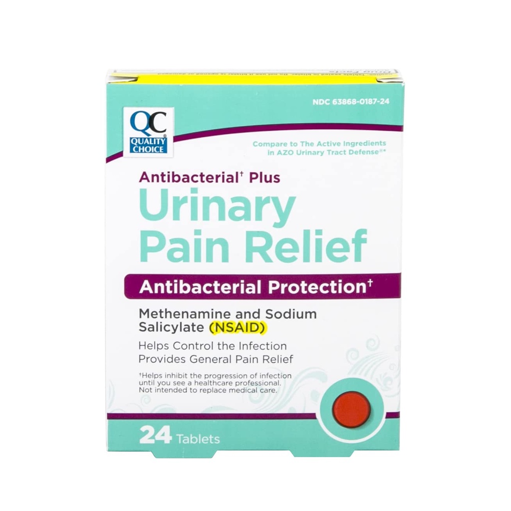 Kvalitetsvalg Urin smerte relief Antibactional Plus, urinveisvern, hjelper kontroll symptomer på (UTI) til du kan se en lege. 24 tabletter