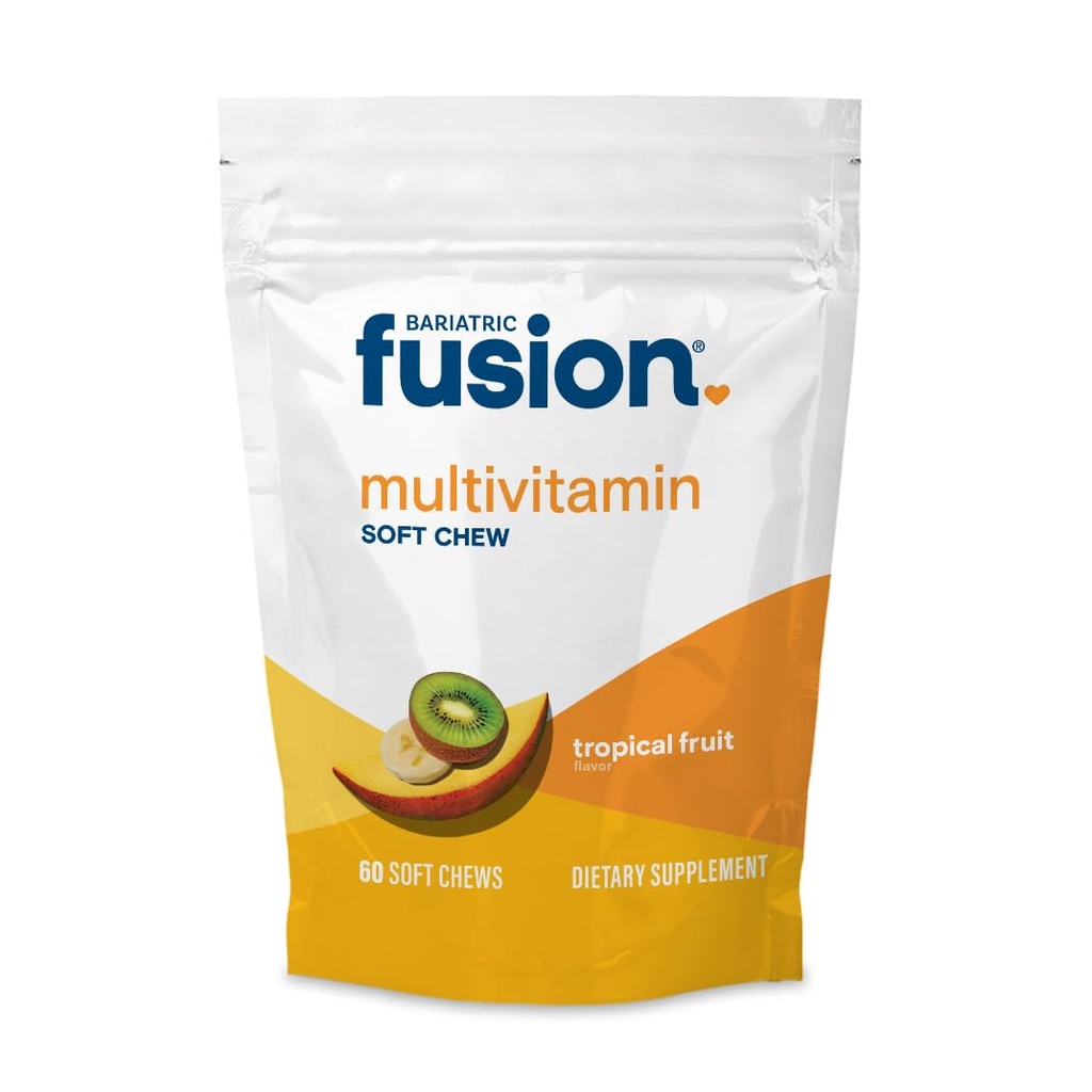 Bariatrisk Fusion Bariatrisk Multivitamin Myk Chew | Tropisk frukt Flavor | Chewy for post Bariatrisk kirurgi pasienter inkludert gastrisk bypass og erme gastrektomi | 60 greve | 1 måneds forsyning