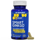NATURAL STACKS Ginkgo Biloba Supplement med 200mg Panax Ginseng & 200mg Bacopa Monnieri - Brain Kosttilskudd for minne og fokus - koreansk Ginseng for hjerne helse støtte - 60 Ginkgo Biloba kapsler