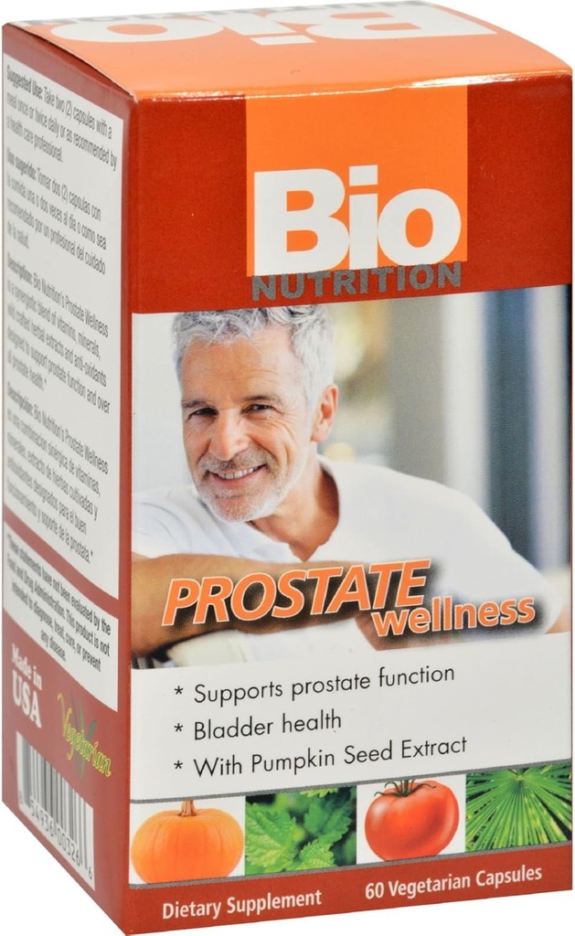 Bio Nutrition Prostate Wellness - Blått Helse - Glutenfri - 60 Vegetariske kapsler (pakke med 2)