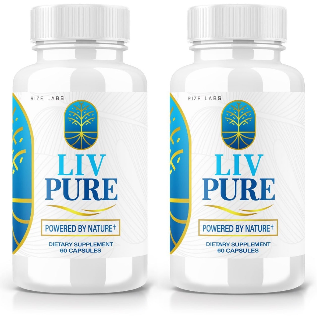 Rise Labs - LivPure drevet av naturen - Avansert formel - Ren støtte Kosttilskudd for Liver Support, Ekstra styrke, Vegan, Leverfunksjonspiller (120 kapsler)