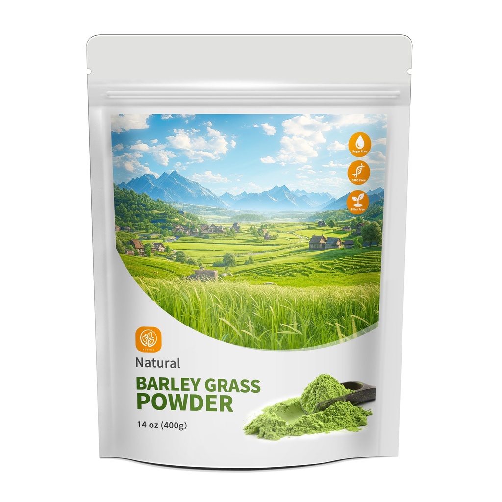 Hudetex Barley Grass Juice Powder 14 oz - 100% ren hvetegras pulver, støtter kardiovaskulære, lever og digestiv funksjon, Vegan, No Maltodextrin & sukker.