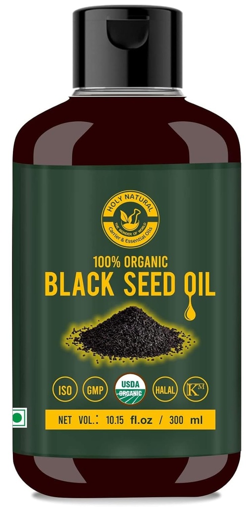 Svart Seed/Nigella Sativa/Kalonji Seeds Oil (10.15 fl oz), Jomfru Kaldpresset, Ren & Naturlig, Ingen GMO, Ubehandlet Svart Seed Oil - Kilde til Thymoquinon & Omega 3.6 & 9