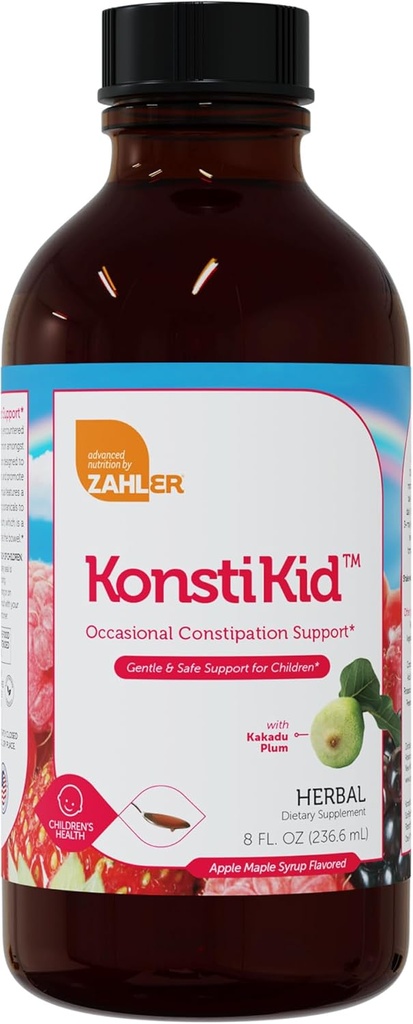 Zahler KonstiKid, Kids Supplement, LiquidConstipation Ease, støtter regularitet og digestiv helse, 8OZ