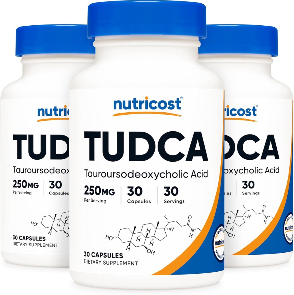 Nutricost Tudca 250 mg, 30 kapsler (3 flasker)