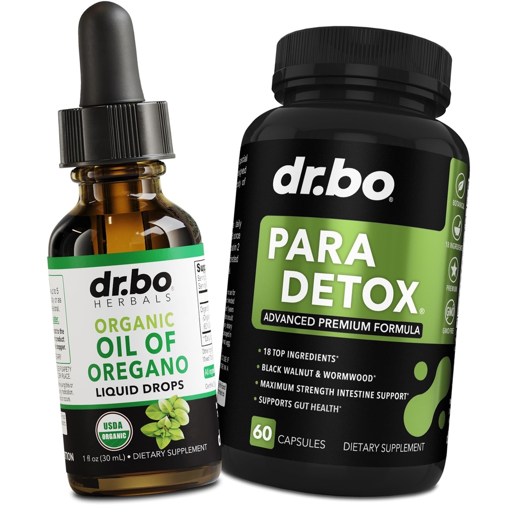 Oregano olje organisk flytende dråper & Gut helse Caps - olje av Oregano dråper Tinktur ekstrakt & intestinale piller Herbal Wormwood Black Walnut Cloves Immune Support - Herbal Organic