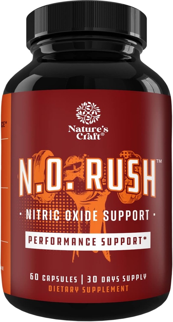 Nitric oksid støtte piller - naturlig trening kosttilskudd og øvelse forsterker - øke energi styrke gjenoppretting muskelbygger - ren L-Arginine & L-Citrulline Aminosyre kapsler - av Natures Craft