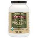 NutriBiotic Certified Organic Rice Protein Plain, 3 pund | Lav karbohydrat Vegansk Proteinpulver | Rå, sertifisert Kosher & keto vennlig | laget uten kjemikalier, GMOs & Gluten | lett å digest