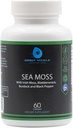 Sea Moss med irsk Moss Burdock Root Bladderwrack & Black Pepper - Nutriens-Rich Supermat for immun, Digestiv, Felles, Hud Helse - Vegan, Ikke-GMO - 60 Irish Moss Capsules, laget i USA