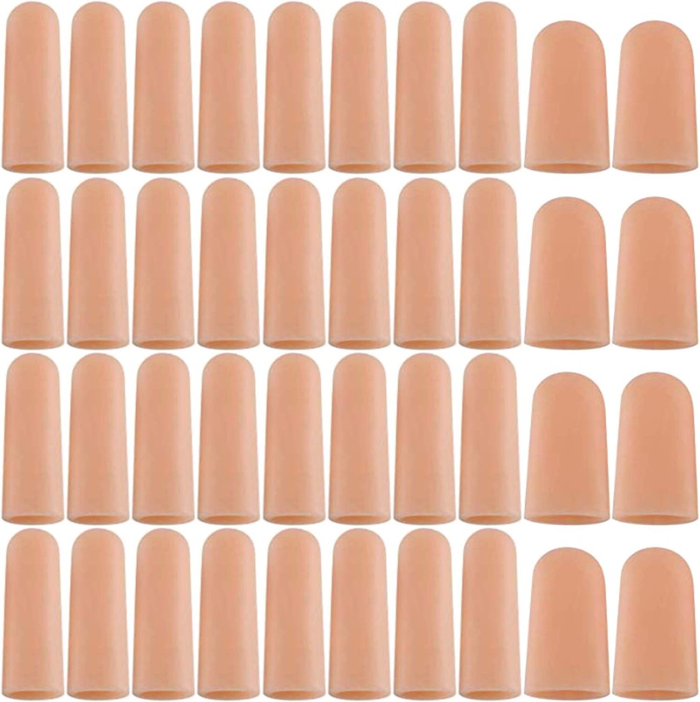 ANIRS Gel Finger-støtte Protector Hansker, Gel Finger Cots / Covers - forskjellige størrelser Silikon Fingertips for hender Cracking, Eczema Skin (40pcs)