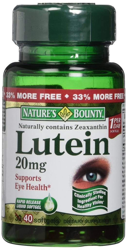 Naturens Bounty Lutein 20 mg 40 Softgels (pakke med 2)