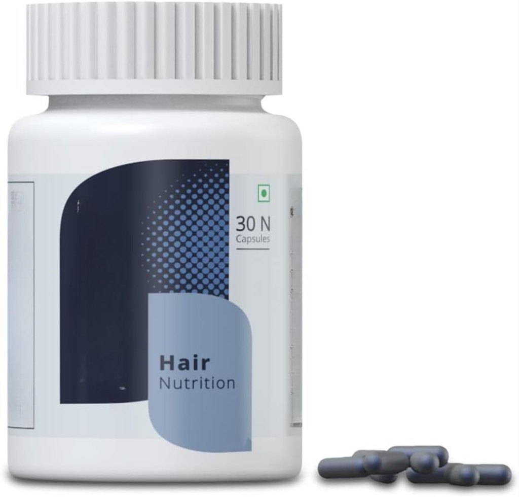 Hair Nutrition Supplement med Biotin, Vitaminer, Mineraler, Aminosyrer og DHT blokkere for hårvekst, nourisering, styrker og reduserer hårfall for menn og kvinner - 30 Veg Kapsler (1 måned)