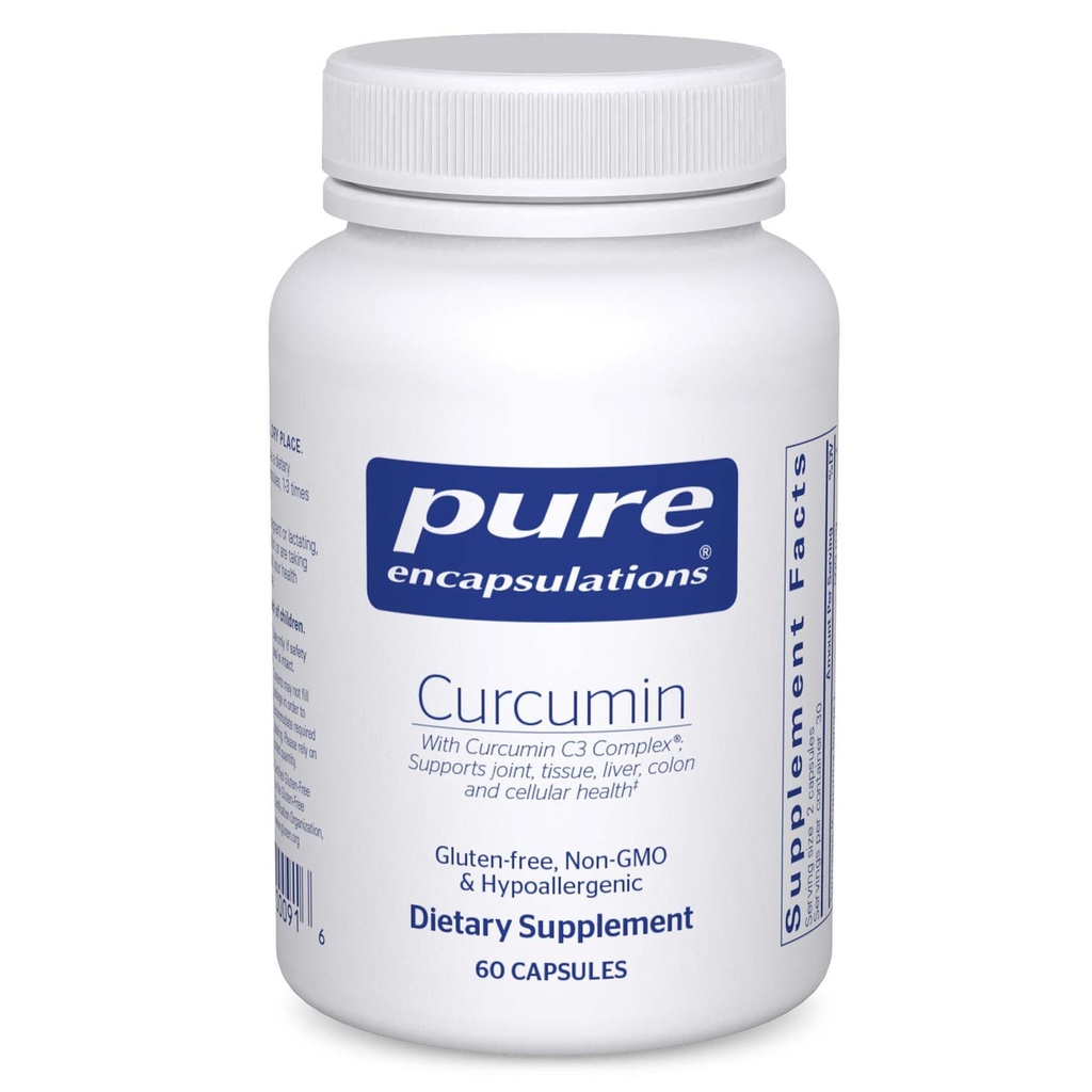 Pure Encapsulations Curcumin - 500 mg - Støtter felles helse og lever helse - Curcuma Longa Capsule - Ikke-GMO & Vegan - 60 Kapsler