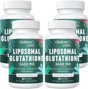 8-i-1 Liposomal Glutation 2400 MG, høy absorpsjon Antioksidant Formula - med hyaluronsyre, alfa-liposyre, Resveratrol - Hud, Liver Detox & Immune System, 240 Softgels