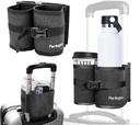 Periologicals Bagasje reise Cup Holder hender gratis drikke Caddy for suitcase håndtak. Perfekt flyreise essensiell tilbehørsgave til hyppig reisende, flyattent eller med barn (Dark Gray)