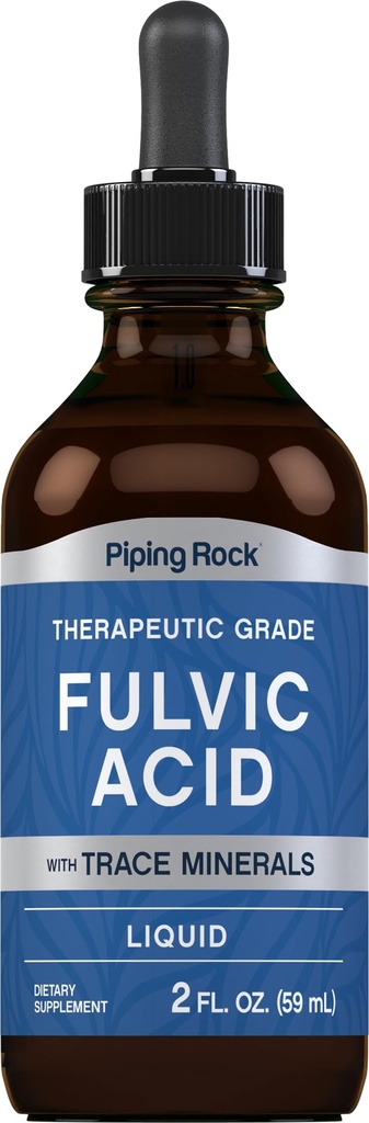Piping Rock Flytende Fulvic Acid Drops | 2 fl oz | med Trace Minerals | Ionisk Supplement | Vegetarisk, ikke-GMO & Glutenfri
