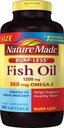 Burp-Less Fish Oil 1200 mg, 200 Softgels, Fish Oil Omega 3 Supplement for hjerte helse