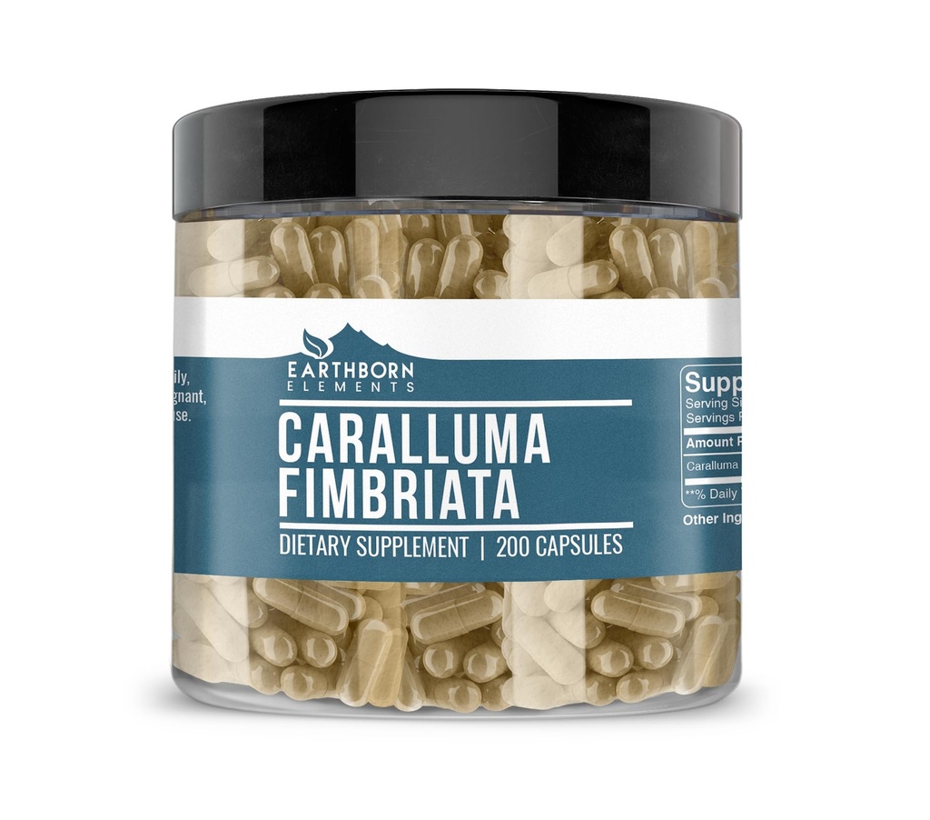 Jordfødte elementer Caralluma Fimbriata 200 kapsler, ren og ufortynnet, ingen tilsetningsmidler