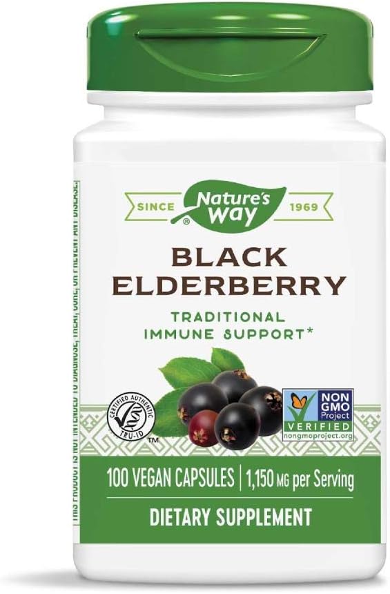 Naturens vei Elderbær, 100 Cap, (Pack of 2)