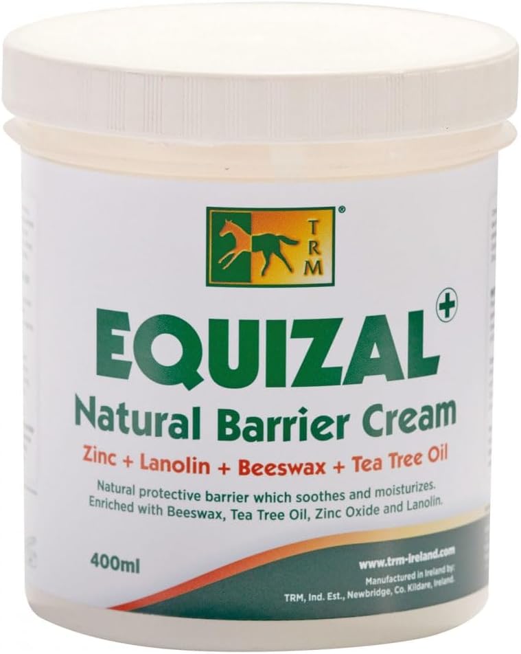 TRM Equizal Soothing Equine Barrier Hudkrem for hester | Naturlig beskyttelse, sårpleie og fortøyning med bivoks og sinkoksid - 13,5 fl oz (400 ml) - 13,5 fl oz