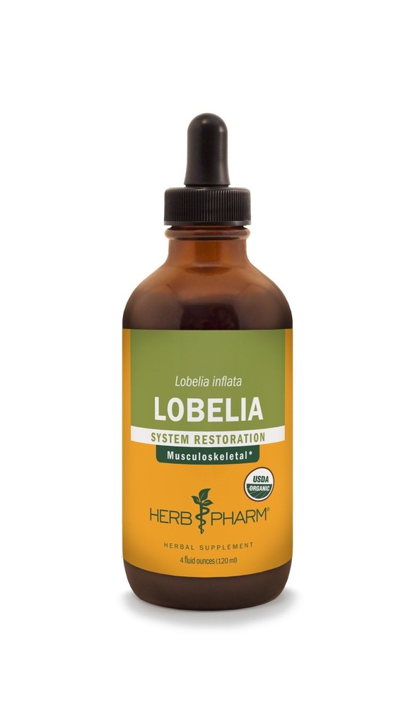 Herb Pharm Certified Organic Lobelia flytende ekstrakt for stomatoid System Support - 4 Ounce