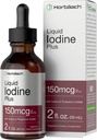 Horbäach Iodid flytende dropper | 2 fl oz | 150 mg | Iodid & Kalium jodid flytende tinktur | Vegetarisk, ikke-GMO, Glutenfri Supplement