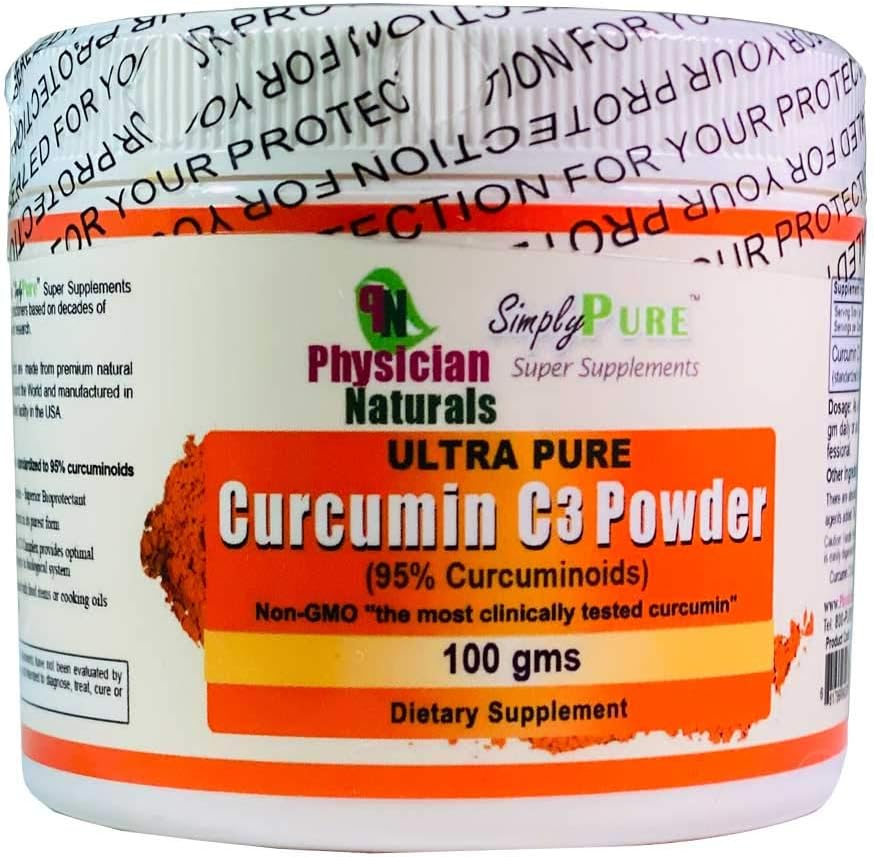 Ultra ren curcumin C3 Complex pulver 100% ren curcumin gurkemeie ekstrakt 100 GMS 11X absorpsjon felles støtte og immun helse