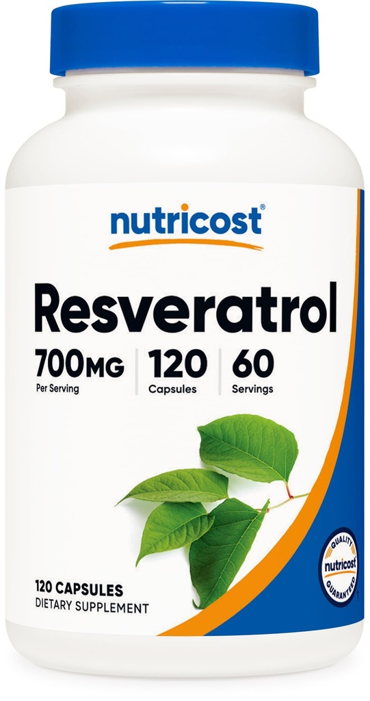 Nutricost Resveratrol 700 mg, 120 kapsler - Vegan, Glutenfri, Ikke-GMO