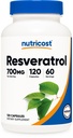Nutricost Resveratrol 700 mg, 120 kapsler - Vegan, Glutenfri, Ikke-GMO