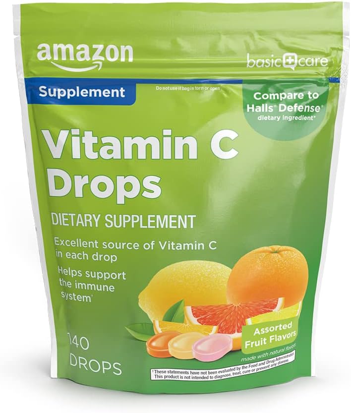 Basic Care Vitamin C Supplement Drops, sitron, oransje og grapefrukt, 140 telling (tidligere SoundHealth)